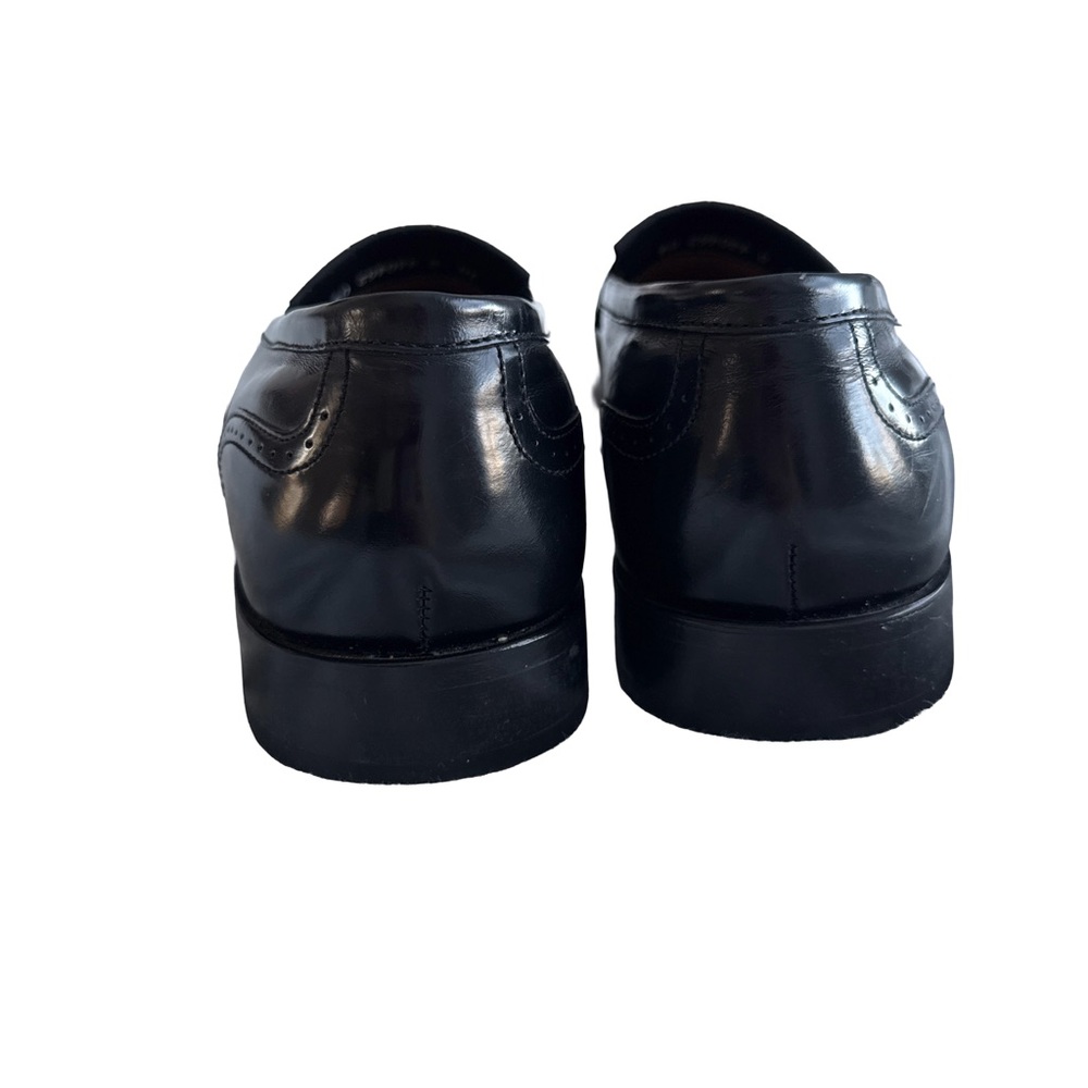 FLORSHEIM Tasseled Fringe Brogue Black Leather Loafer Men’s Dress Shoes Size 10D - Picture 4 of 7